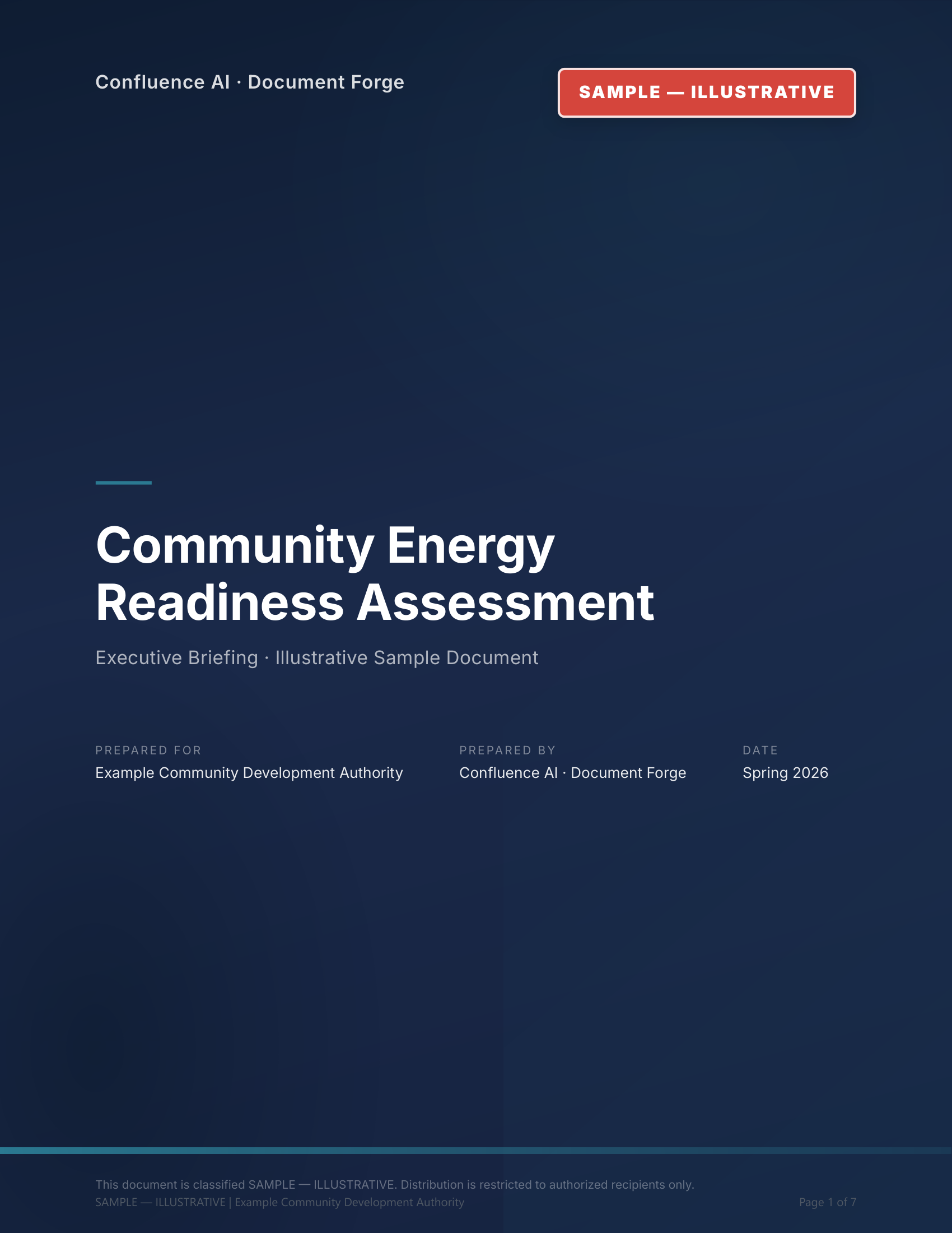 Sample executive readiness briefing cover for a fictional tribal community
